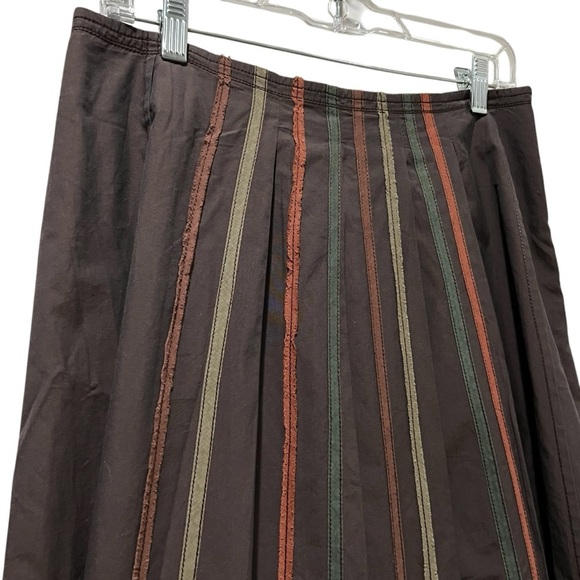 Gunex 6 Made in Italy 100% Cotton Brown Fall Maxi Midi Length Skirt B3 - Picture 2 of 7